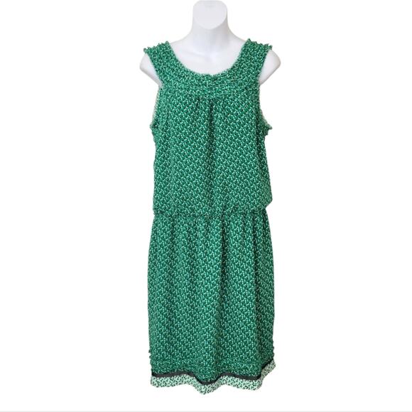 STUDIO M Green Multi Color Polka Dot Print Sleeveless Dress Size L - Picture 14 of 14